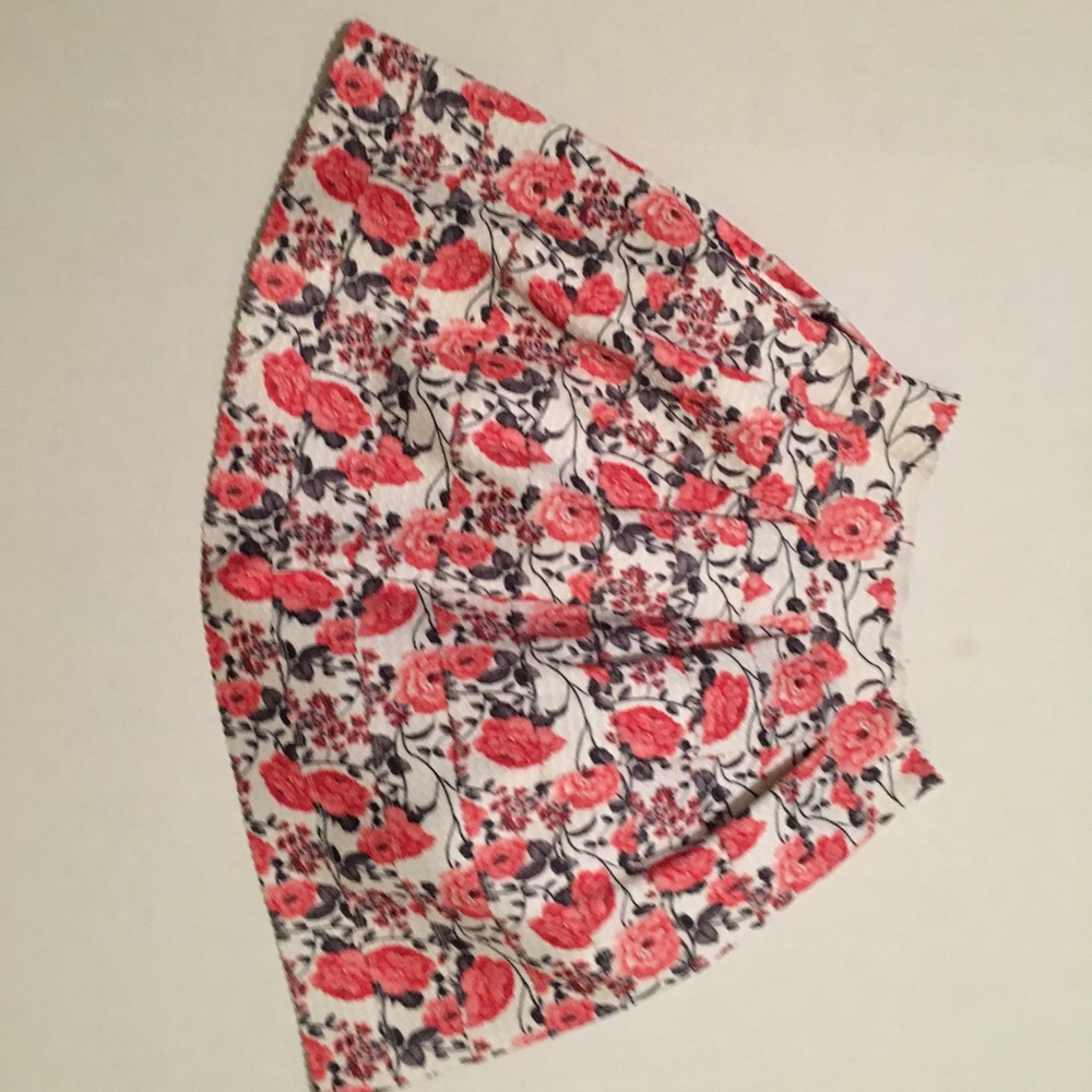 Pink and white floral skirt